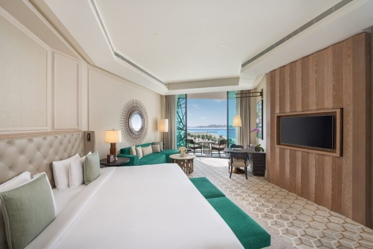 Deluxe Sea View Room with king bed, private balcony and sea views at Mandarin Oriental Jumeira, Dubai