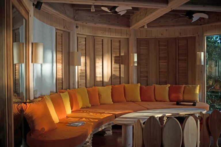 Bedroom interior at Villa 15 Soneva Fushi photographed by Bruno Aveillan
