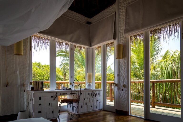 Private beachfront view from Villa 42 at Soneva Fushi, Indian Ocean