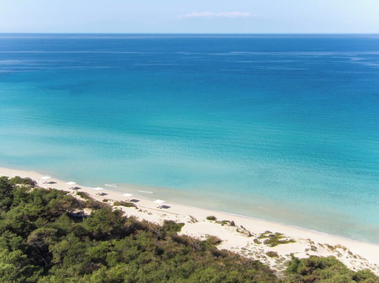 Sani Beach Resort main pool and beach area, Halkidiki, Greece