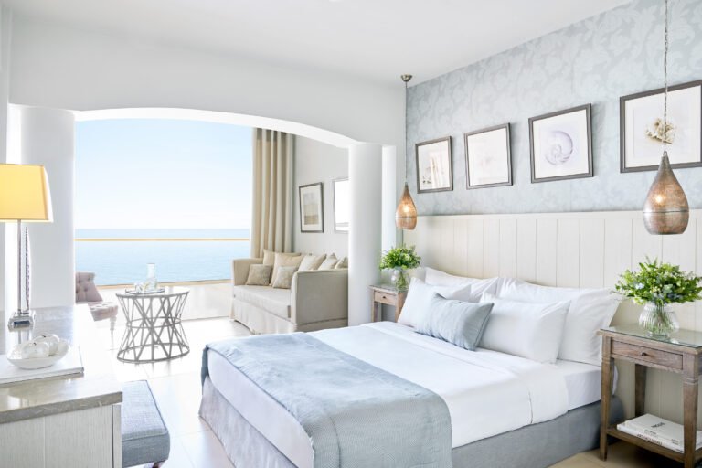Sani Beach Resort beachfront suite terrace with sea view, Greece