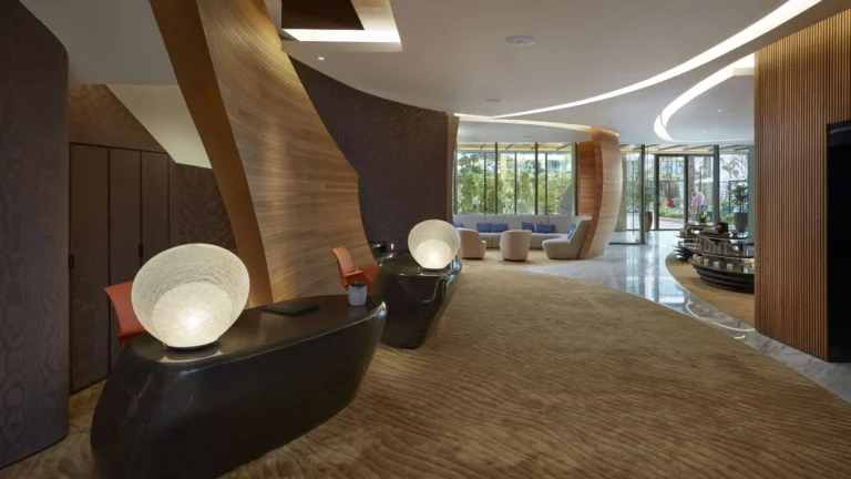 The Spa reception and arrival area at Mandarin Oriental Jumeira, Dubai