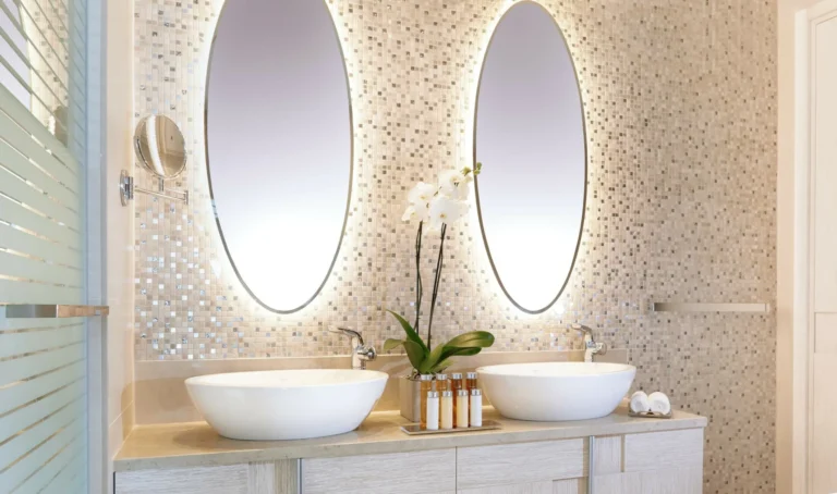Bathroom interior in a suite at Ikos Dassia