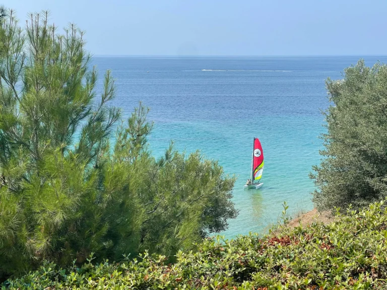 Windsurfing off the beach at Ikos Dassia