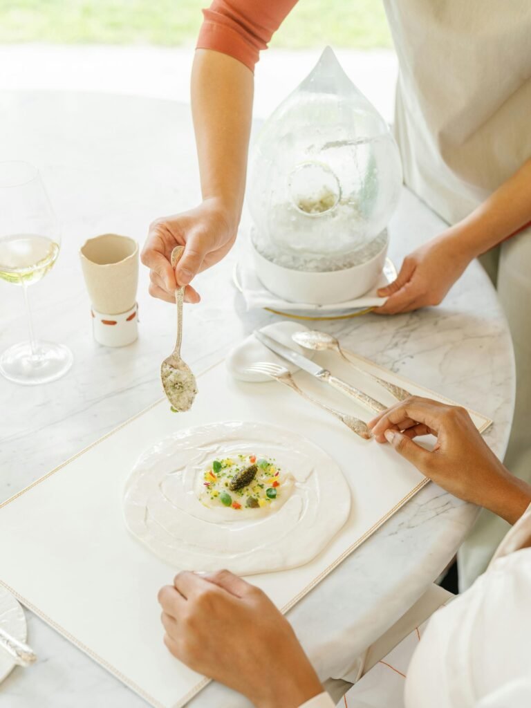 Table setting at Le 1947 fine-dining restaurant, Cheval Blanc Randheli