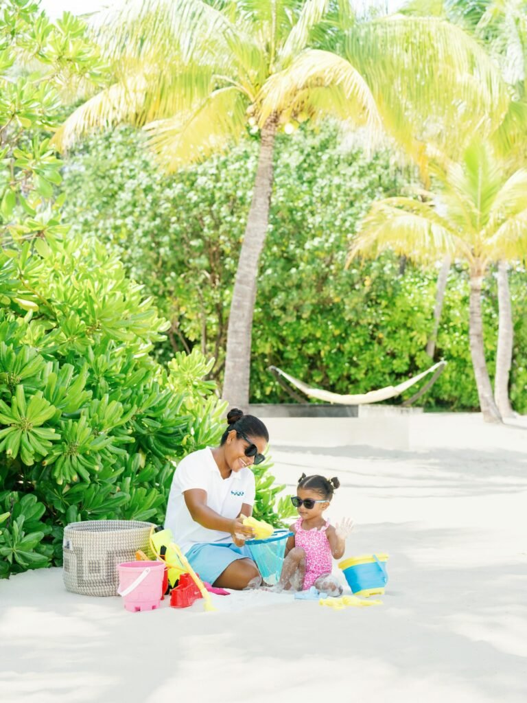 Children playing during a family activity at Cheval Blanc Randheli
