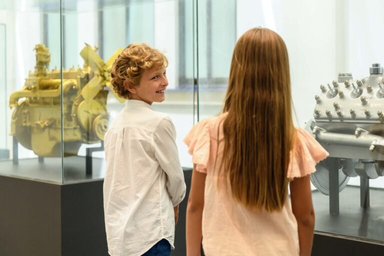 Children exploring the Automobile and Fashion Museum in Malaga