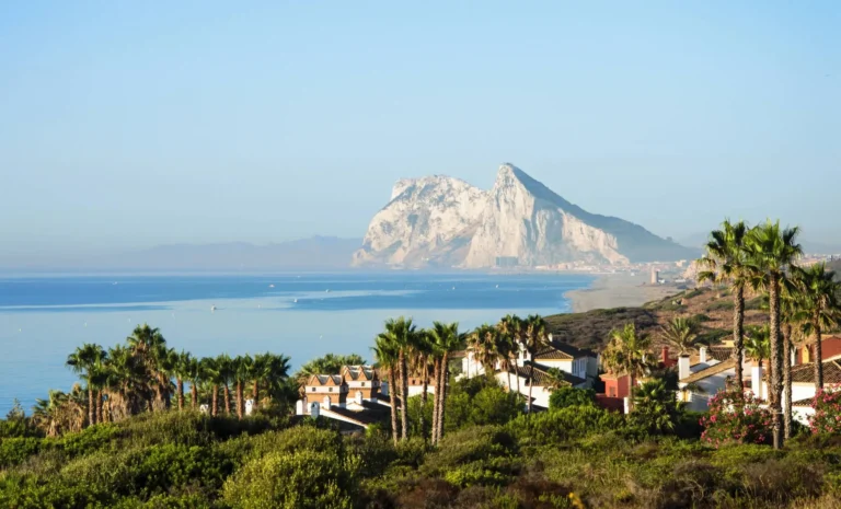 View toward Gibraltar from the Costa del Sol