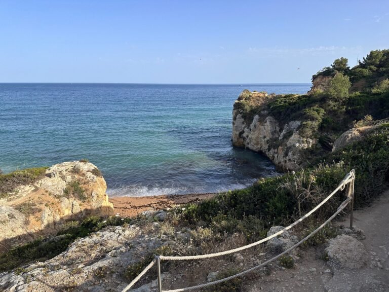 Beach cove with cliffs and the Atlantic below Vila Vita Parc