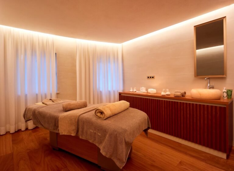 Spa treatment room with twin couches at Vila Vita Parc Sisley Spa