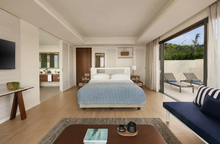 One-Bedroom Pool Suite interior at Six Senses La Sagesse with ocean view