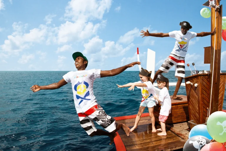 KidsOnly Pirate Cruise excursion at One&Only Reethi Rah, children on a Maldivian dhoni