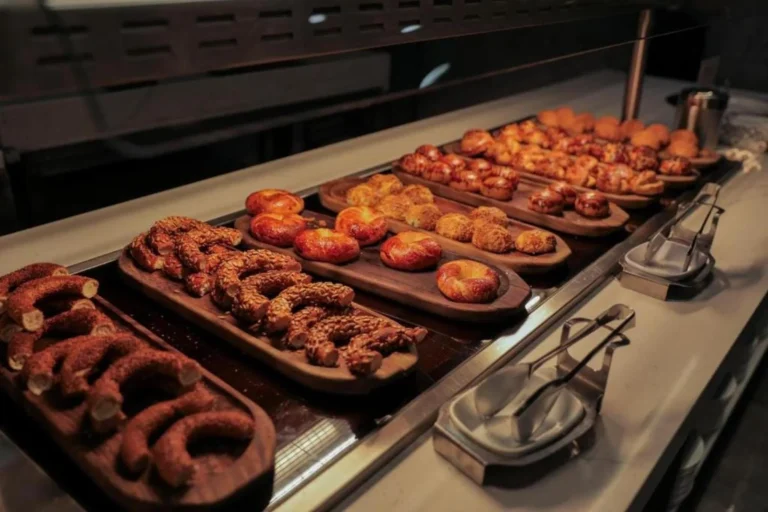 Turkish breakfast pastries and simit at the buffet, Regnum The Crown