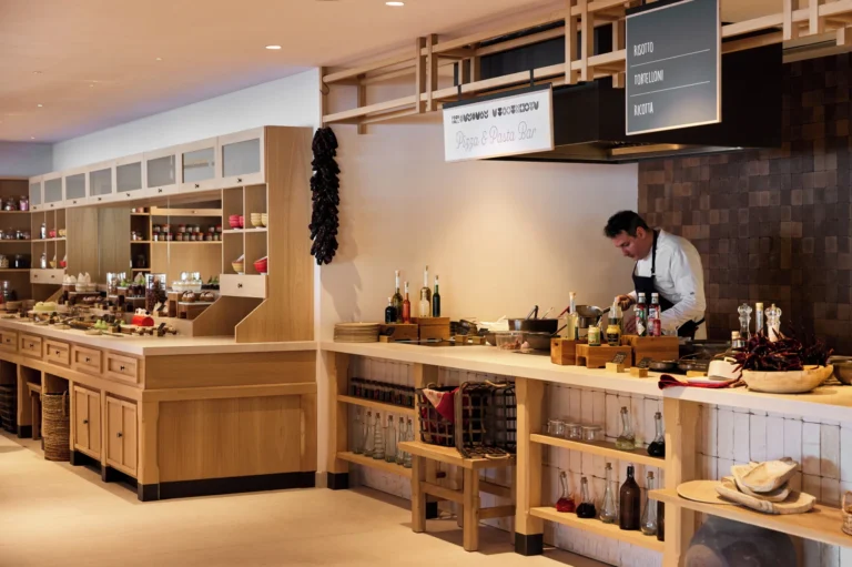 Contemporary interior seating at The Market restaurant