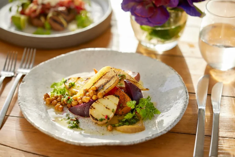 Mediterranean-style plated dish from Ikos Resorts gastronomy collection