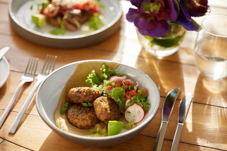 Mediterranean dish representing the Beach Club dining experience
