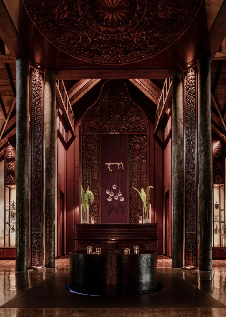 Spa relaxation space with tropical garden setting at One&Only Reethi Rah, Maldives