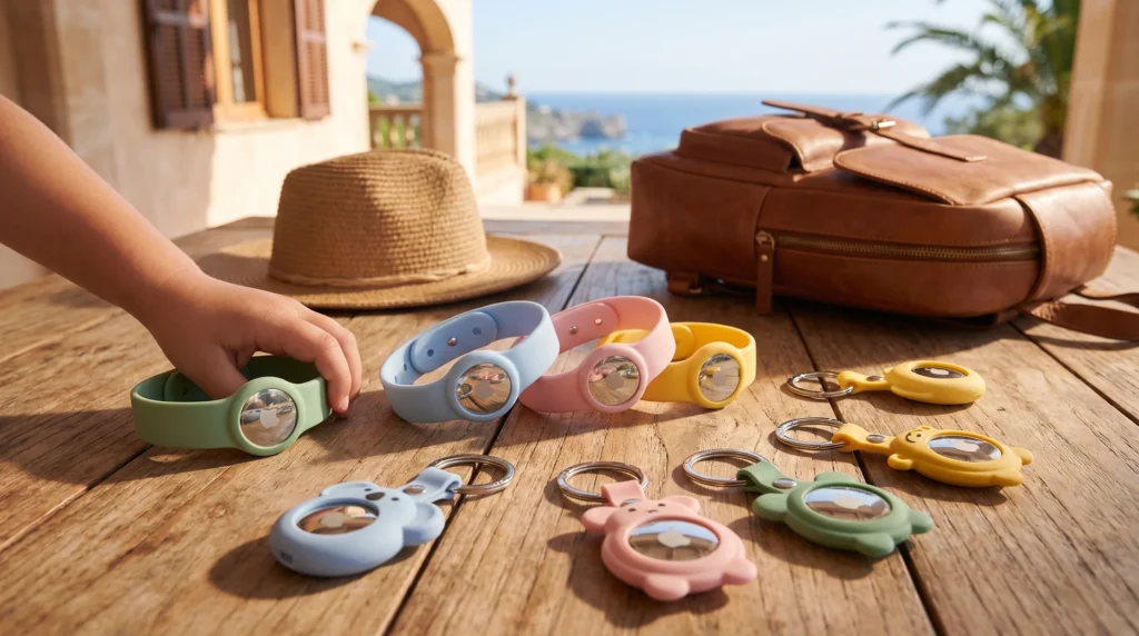 Apple AirTag holders and bracelets for family travel