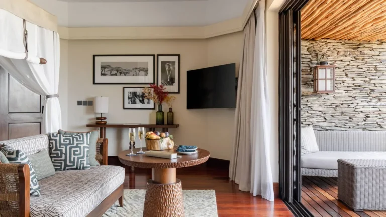 Spa reception and relaxation area at Four Seasons Serengeti