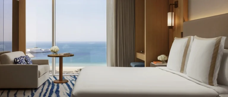 Jumeirah Beach Hotel Dubai two-bedroom ocean family room panoramic exterior view