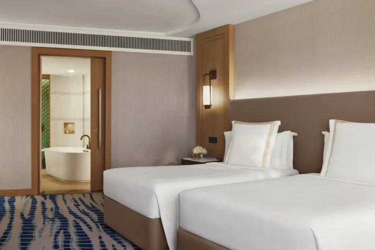 Jumeirah Beach Hotel Dubai ocean family room bedroom with sea view