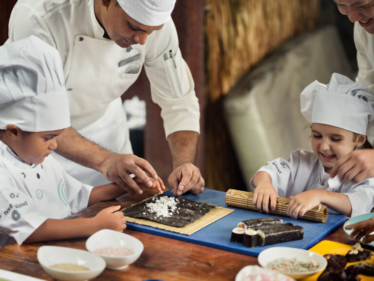North Island, Seychelles — Experience the Island kids making sushi