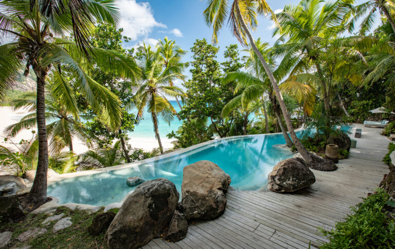 North Island, Seychelles — pool with view