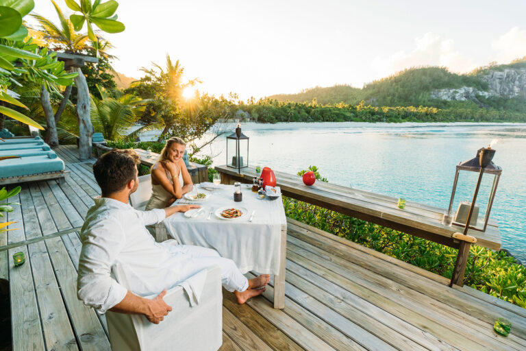 North Island, Seychelles — Dining and Cuisine Edited pool dinner setup