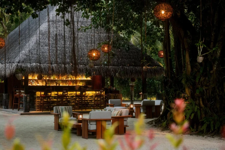 Botanica garden restaurant at One&Only Reethi Rah with tropical plant surroundings