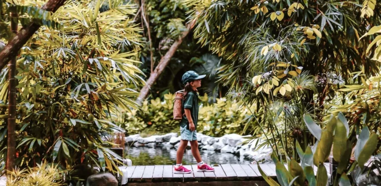 Child participating in junior naturalist programme at Shangri-La Rasa Ria in the Borneo rainforest