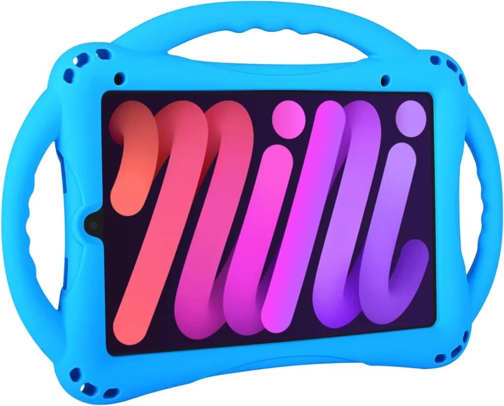 TopEsct rugged children's protective case for iPad mini 7 A17 Pro with carry handle and stand