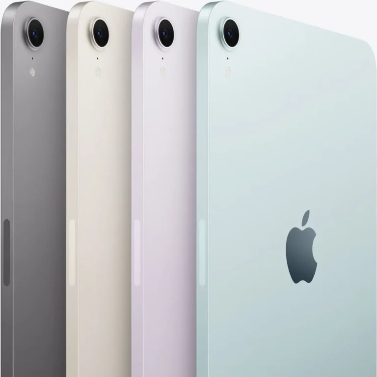 iPad mini A17 Pro shown in four colour options from the rear