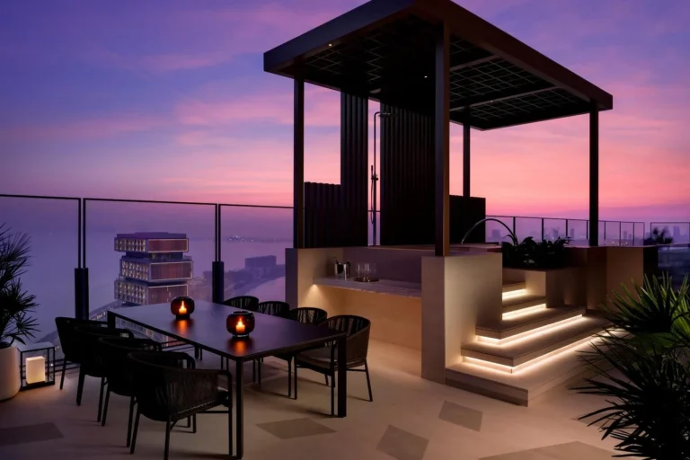 Horizon Penthouse private terrace overlooking Palm Jumeirah at Atlantis The Royal Dubai