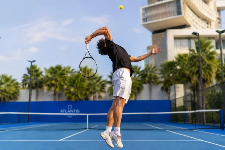 Floodlit tennis court at Atlantis The Royal Dubai