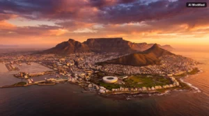 Cape Town coastline at sunset, a January family destination