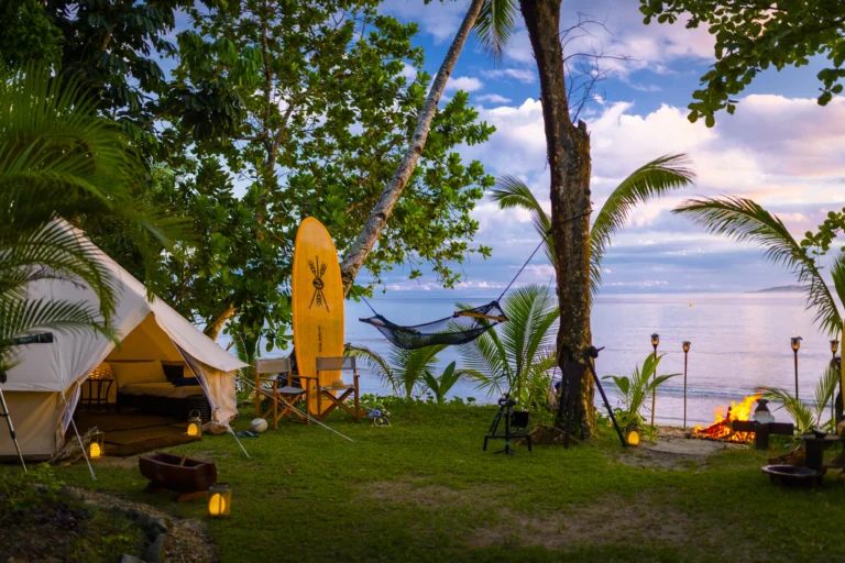 Family camp-out experience at Nanuku Resort Fiji under tropical stars