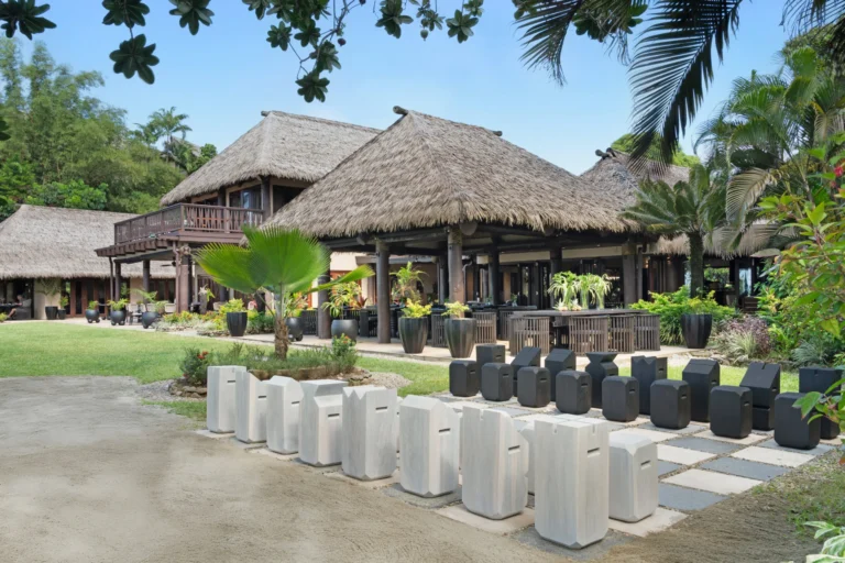 Outdoor chess on the lawn at Nanuku Resort Fiji