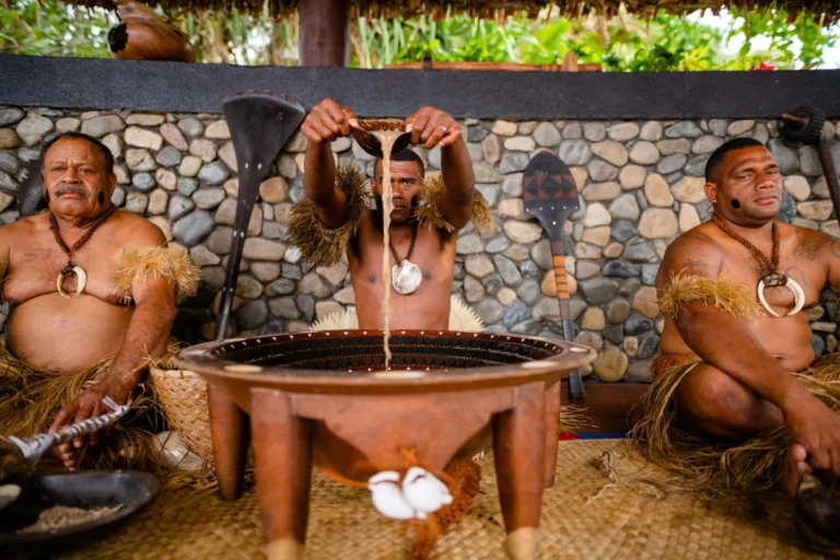 Traditional kava ceremony at Nanuku Resort Fiji with guests