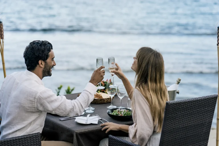 Sunset beachside dining at Nanuku Resort Fiji