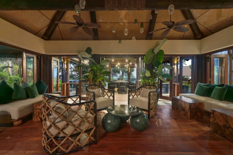 Kanavata restaurant lounge at Nanuku Resort, open-air tropical interior