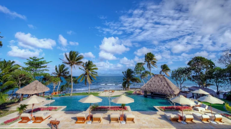 Nanuku Resort pool aerial view, Fiji