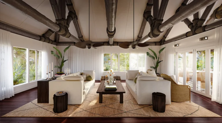 Open-plan main living room of Villa 3 at Nanuku Resort Fiji