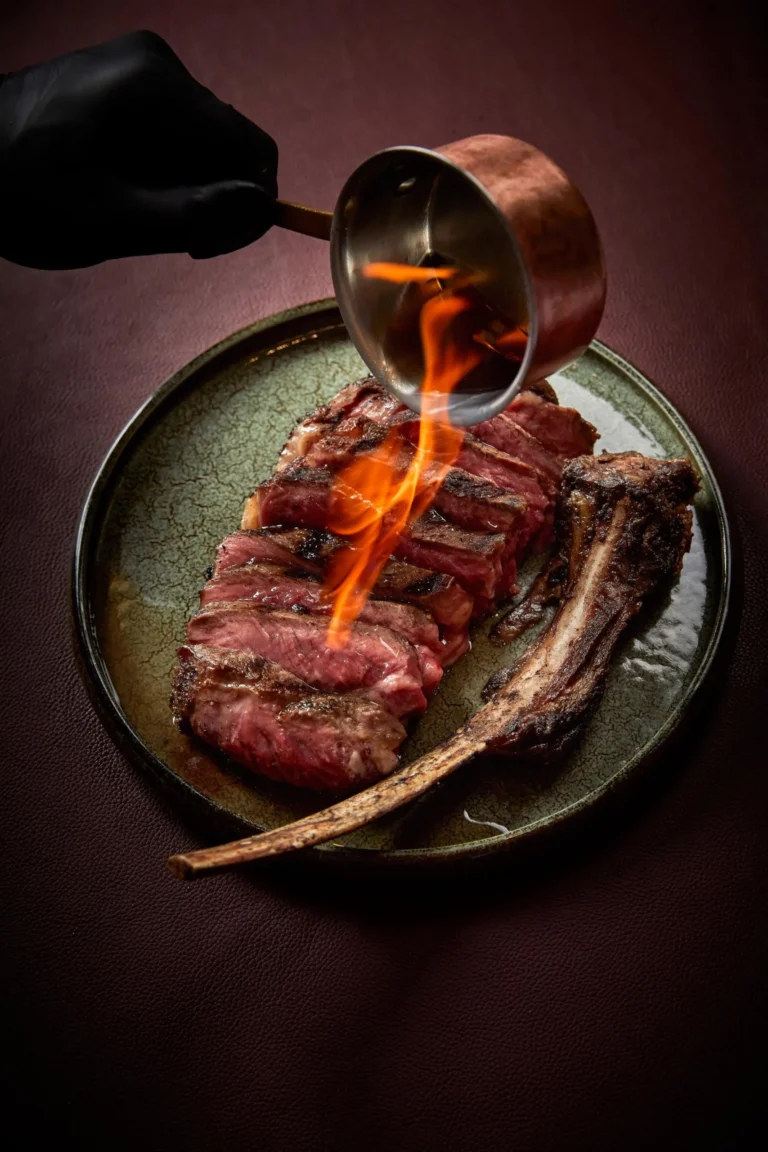 Flame-grilled steak at ROOI