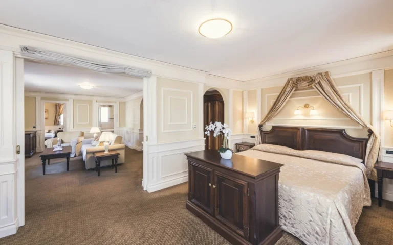 Suite interior at Cavallino Bianco Family Spa Grand Hotel