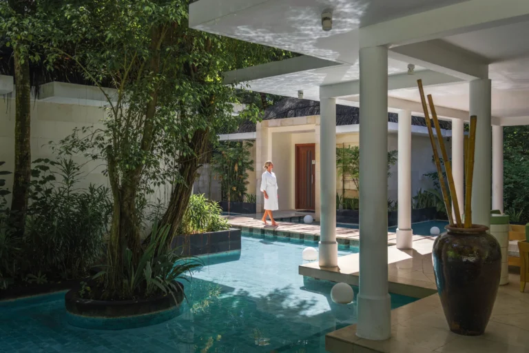 Bedroom interior of an Over Water Pool Villa