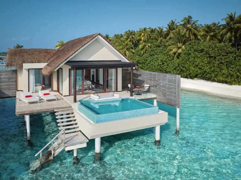 Master bedroom of a Deluxe Family Beach Pool Villa, Niyama's largest standard family accommodation category