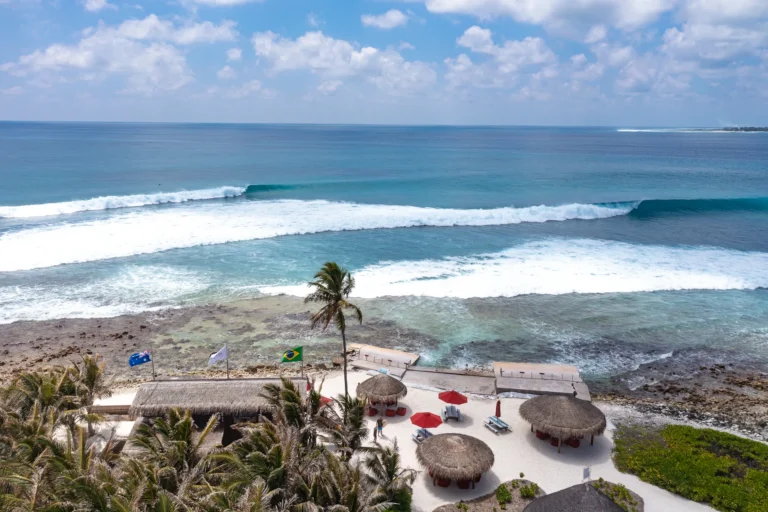 A bartender at Dune, Niyama's beach lounge and light-bites venue
