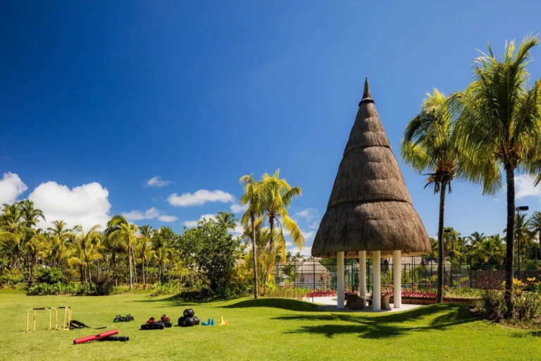 Club One outdoor playing field and sports facilities at One&Only Le Saint Géran, Mauritius