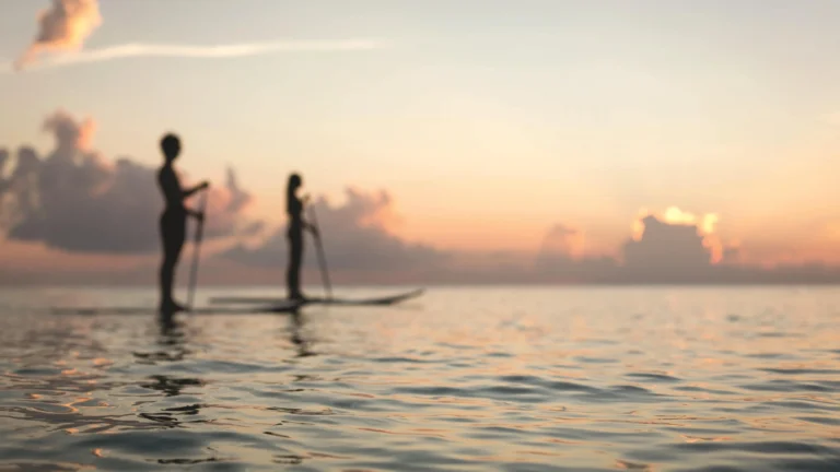 Stand-up paddleboard activity in clear Caribbean water