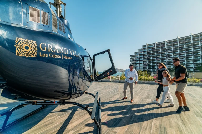 Grand Velas Los Cabos aerial resort overview with pools and Pacific coastline